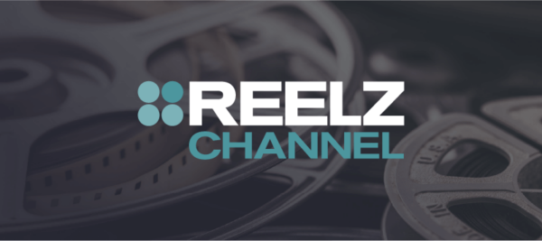 Reelz Channel logo overlaid on image of movie reels