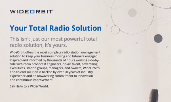 WideOrbit Total Radio Solution Brochure