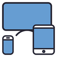 TV, ipad, and mobile phone icon