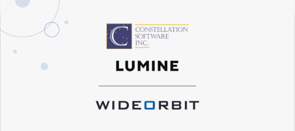 Constellation Software Inc, Lumine, and WideOrbit logos