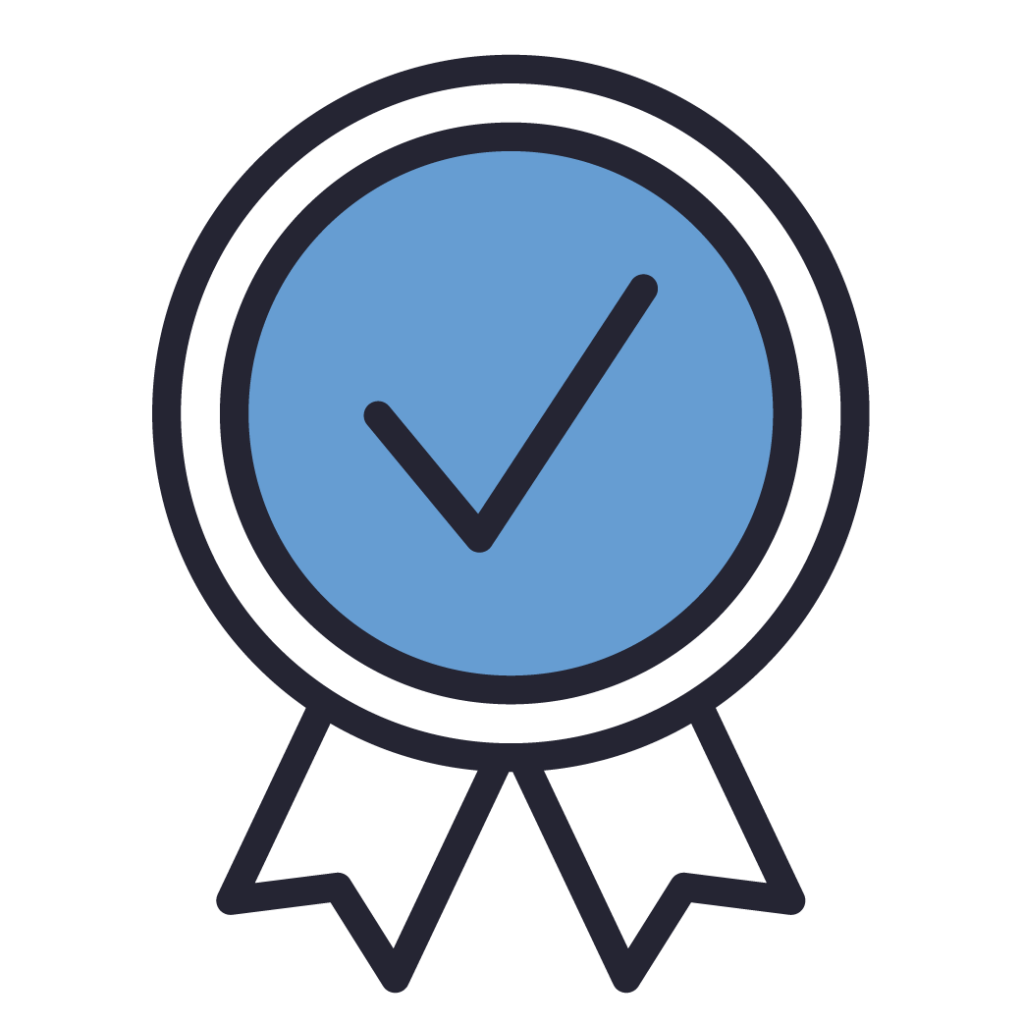 WideOrbit icon conveying a badge, trust, or reputation