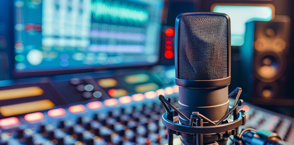 Radio Booth and Microphone