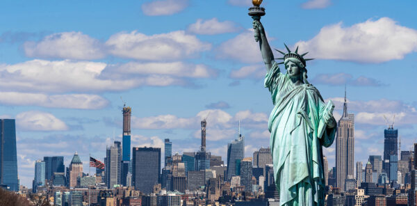 NYC Skyline with Statue of Liberty