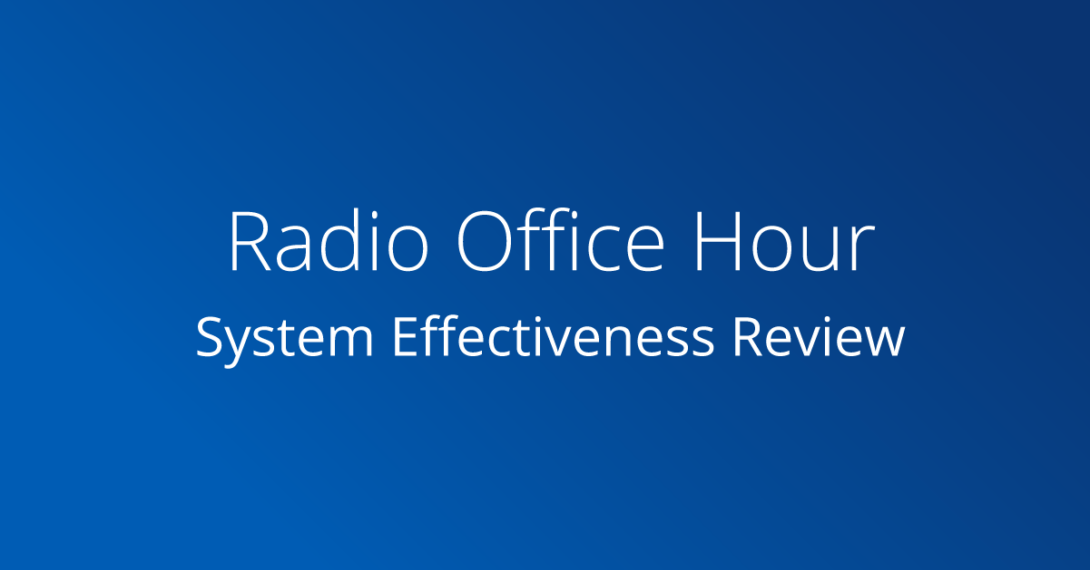 System Effectiveness Review