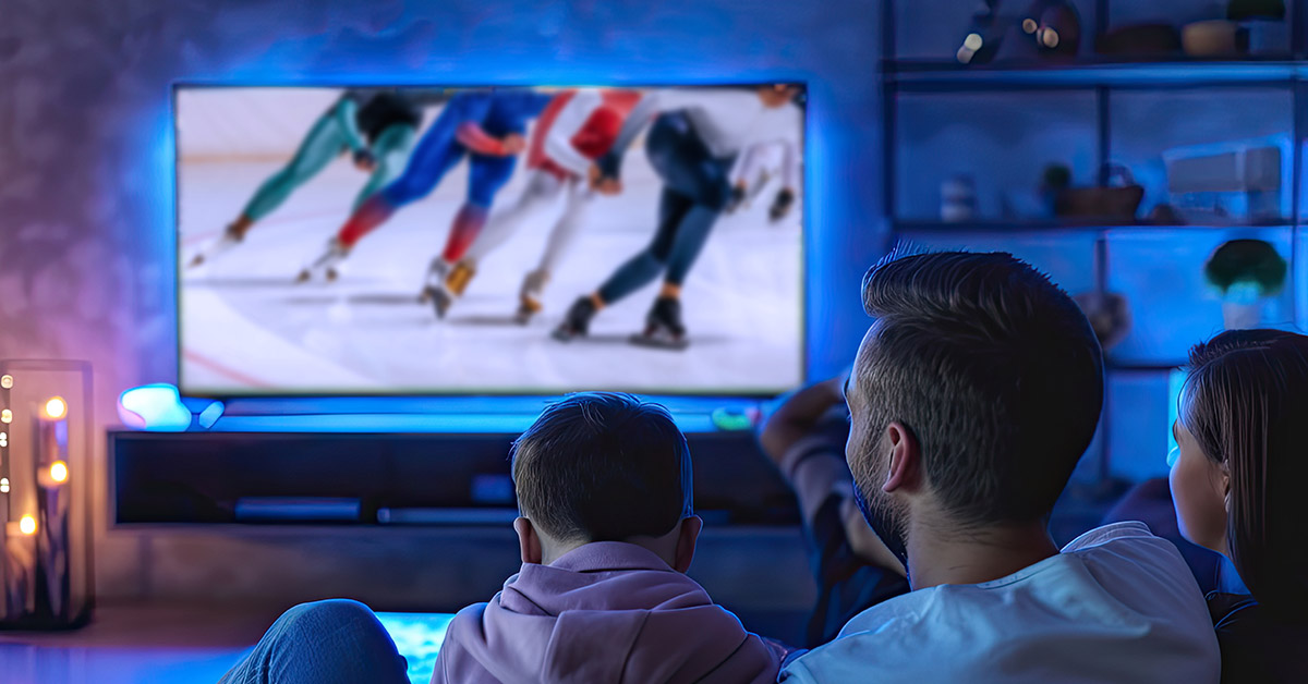 Speed skating on tv