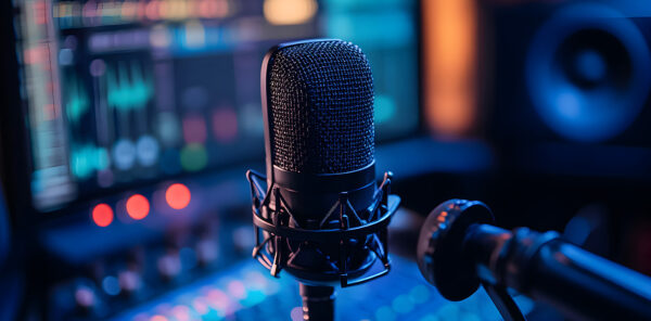 Microphone in Radio Booth